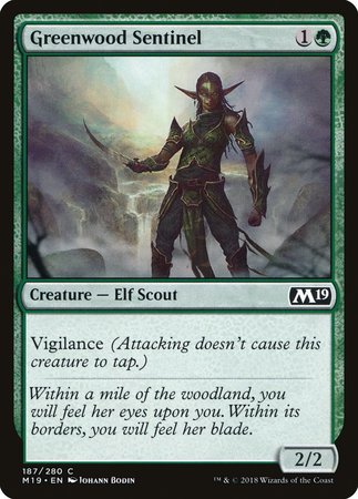 Greenwood Sentinel [Core Set 2019] | The Time Vault CA