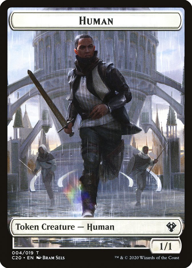 Human // Treasure Double-sided Token [Commander 2020 Tokens] | The Time Vault CA