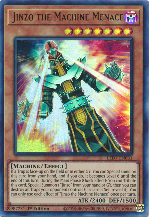 Jinzo the Machine Menace [LED7-EN031] Ultra Rare | The Time Vault CA