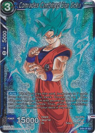 Comrades Combined Son Goku (Foil) (EX01-01) [Mighty Heroes] | The Time Vault CA