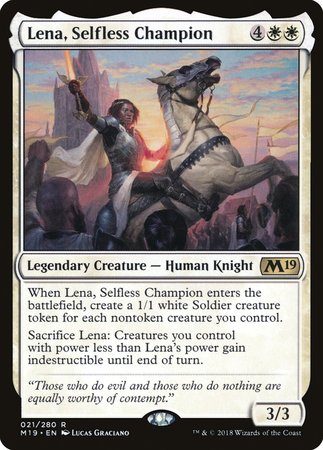 Lena, Selfless Champion [Core Set 2019] | The Time Vault CA