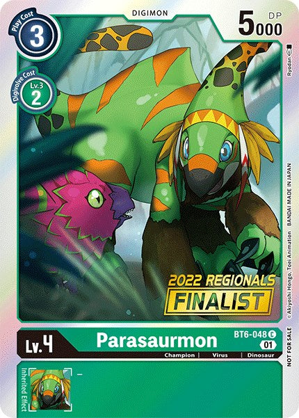 Parasaurmon [BT6-048] (2022 Championship Online Regional) (Online Finalist) [Double Diamond Promos] | The Time Vault CA