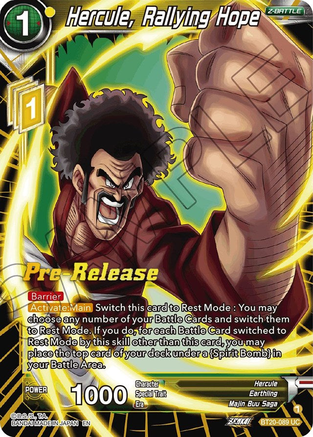Hercule, Rallying Hope (BT20-089) [Power Absorbed Prerelease Promos] | The Time Vault CA