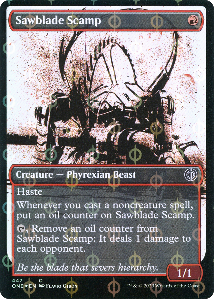 Sawblade Scamp (Showcase Ichor Step-and-Compleat Foil) [Phyrexia: All Will Be One] | The Time Vault CA