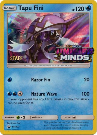 Tapu Fini (SM203) (Staff Prerelease Promo) [Sun & Moon: Black Star Promos] | The Time Vault CA