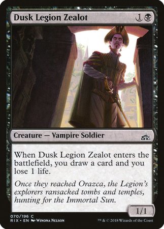 Dusk Legion Zealot [Rivals of Ixalan] | The Time Vault CA