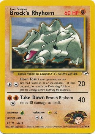 Brock's Rhyhorn (22/132) [Gym Heroes Unlimited] | The Time Vault CA