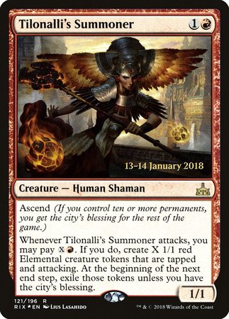 Tilonalli's Summoner [Rivals of Ixalan Promos] | The Time Vault CA