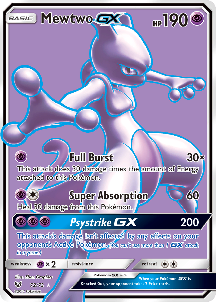 Mewtwo GX (72/73) [Sun & Moon: Shining Legends] | The Time Vault CA