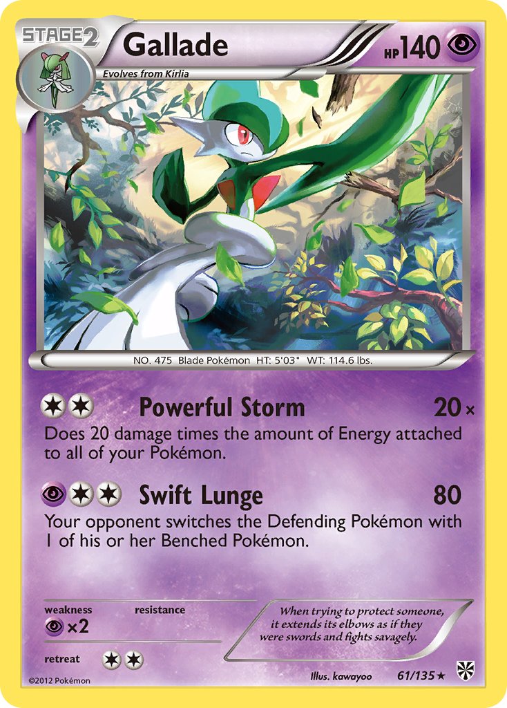 Gallade (61/135) (Cosmos Holo) (Blister Exclusive) [Black & White: Plasma Storm] | The Time Vault CA