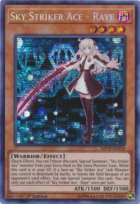 Sky Striker Ace - Raye [MP19-EN259] Prismatic Secret Rare | The Time Vault CA