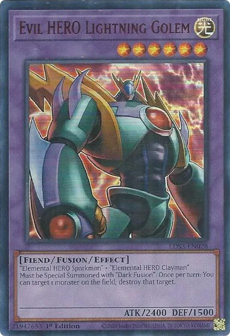 Evil HERO Lightning Golem (Red) [LDS3-EN028] Ultra Rare | The Time Vault CA