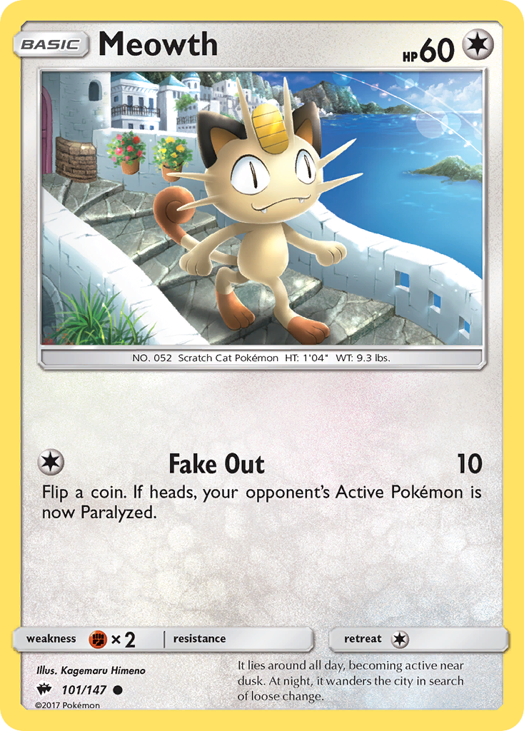 Meowth (101/147) [Sun & Moon: Burning Shadows] | The Time Vault CA