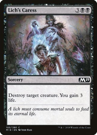 Lich's Caress [Core Set 2019] | The Time Vault CA