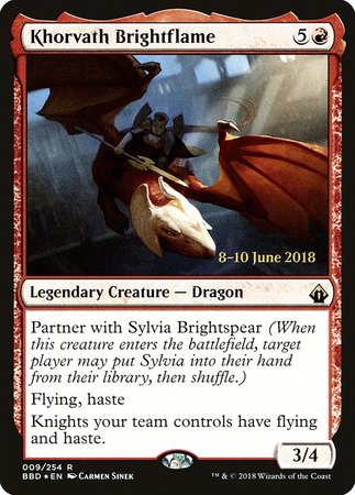 Khorvath Brightflame [Battlebond Promos] | The Time Vault CA