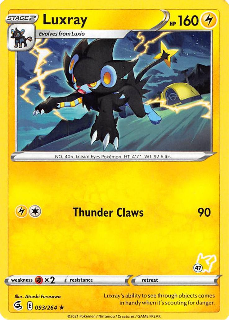 Luxray (093/264) (Pikachu Stamp #47) [Battle Academy 2022] | The Time Vault CA