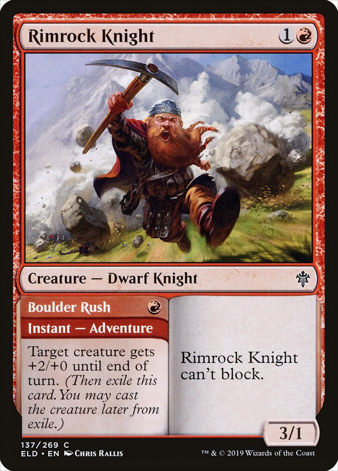 Rimrock Knight // Boulder Rush [Throne of Eldraine] | The Time Vault CA