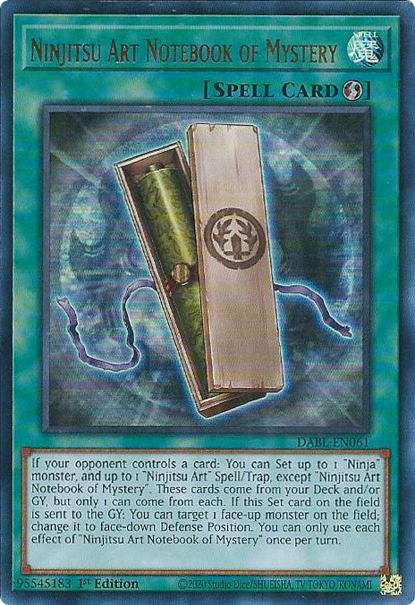 Ninjitsu Art Notebook of Mystery [DABL-EN061] Ultra Rare | The Time Vault CA