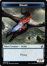 Drake // Human Double-sided Token [Commander 2019 Tokens] | The Time Vault CA