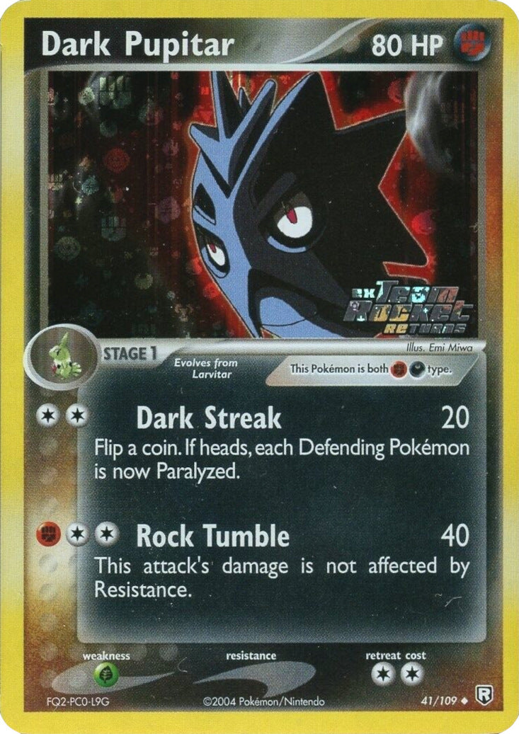 Dark Pupitar (41/109) (Stamped) [EX: Team Rocket Returns] | The Time Vault CA