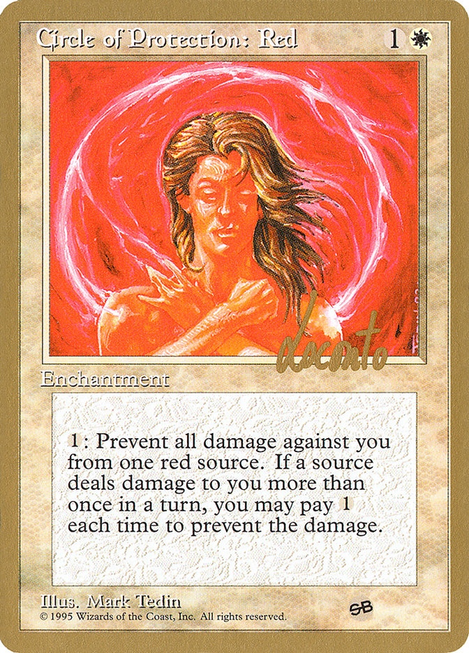 Circle of Protection: Red (Michael Loconto) (SB) (4ED) [Pro Tour Collector Set] | The Time Vault CA