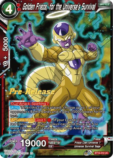 Golden Frieza, for the Universe's Survival (BT16-010) [Realm of the Gods Prerelease Promos] | The Time Vault CA