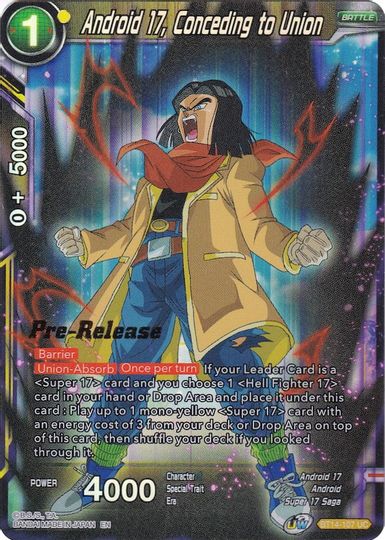 Android 17, Conceding to Union (BT14-107) [Cross Spirits Prerelease Promos] | The Time Vault CA