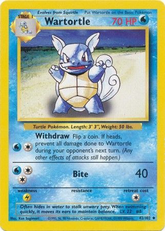 Wartortle (42/102) [Base Set Unlimited] | The Time Vault CA