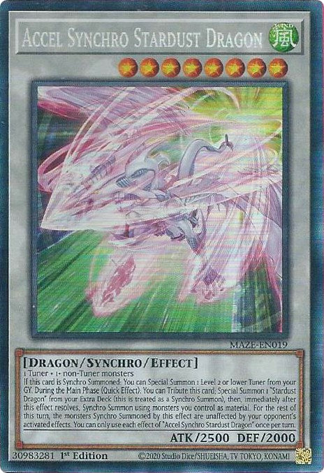 Accel Synchro Stardust Dragon [MAZE-EN019] Collector's Rare | The Time Vault CA