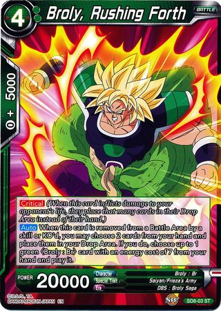 Broly, Rushing Forth (Starter Deck - Rising Broly) [SD8-03] | The Time Vault CA