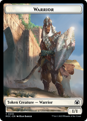 Warrior // Elspeth, Sun's Champion Emblem Double-Sided Token [March of the Machine Commander Tokens] | The Time Vault CA