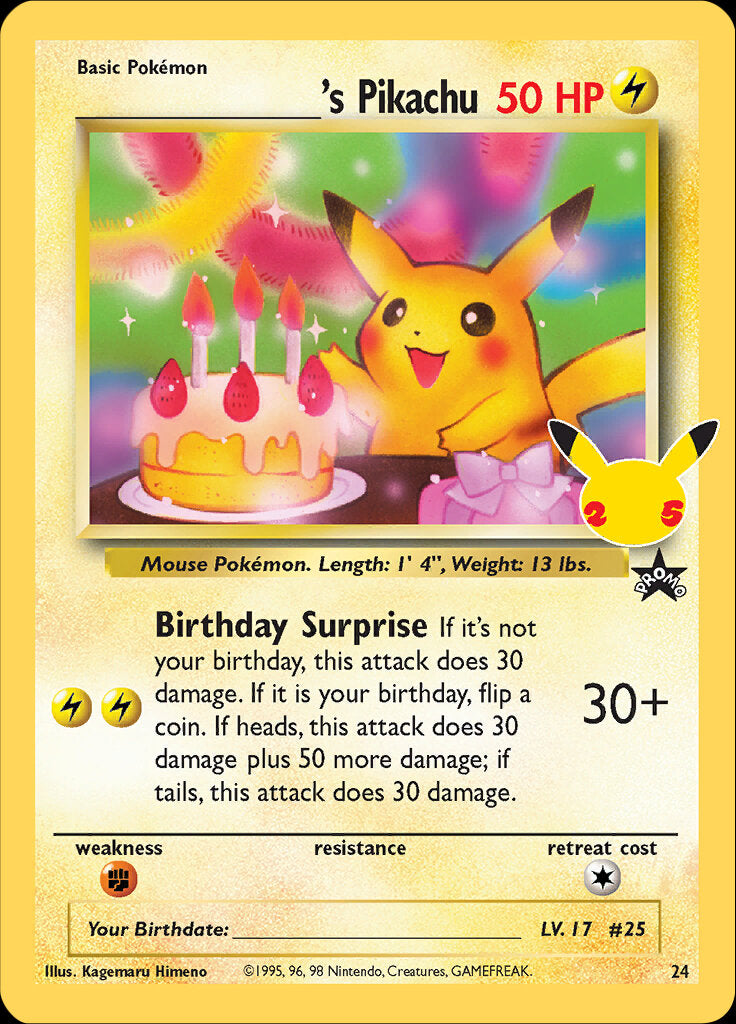 _____'s Pikachu (24) [Celebrations: 25th Anniversary - Classic Collection] | The Time Vault CA