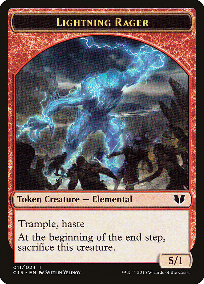 Lightning Rager // Lightning Rager Double-Sided Token [Commander 2015 Tokens] | The Time Vault CA