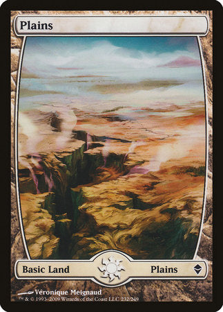 Plains (232) - Full Art [Zendikar] | The Time Vault CA