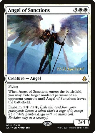 Angel of Sanctions [Amonkhet Promos] | The Time Vault CA