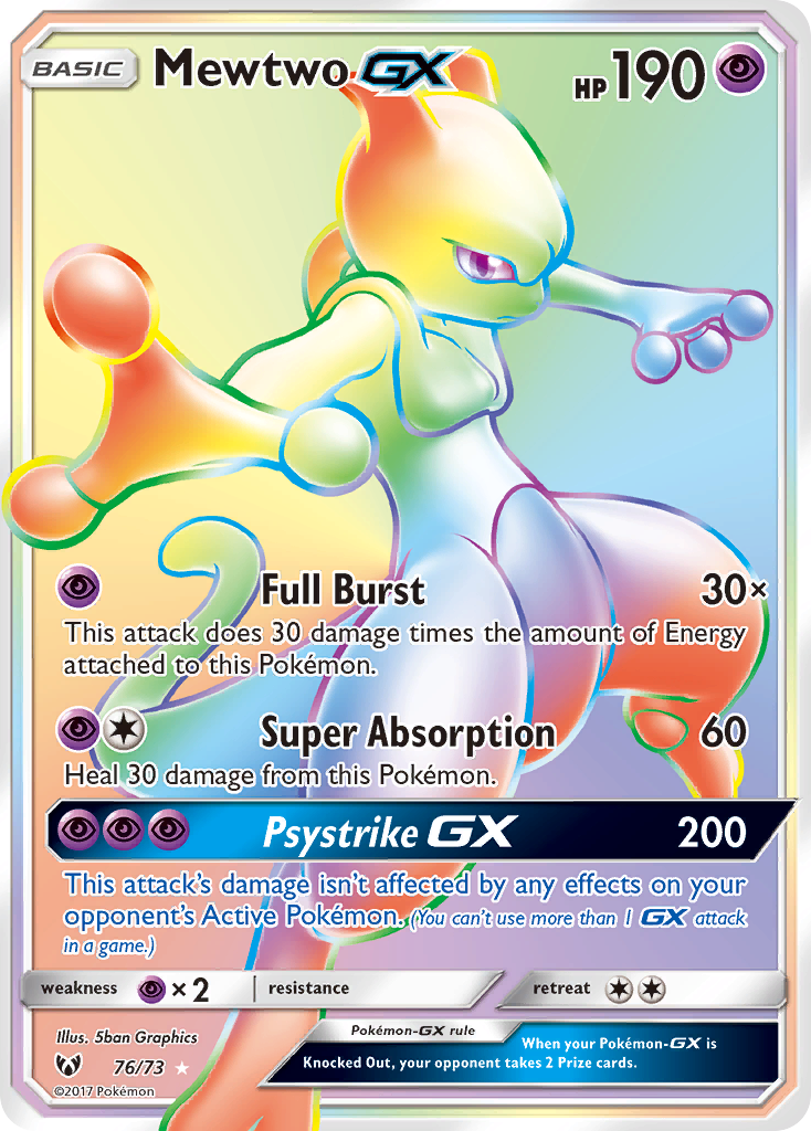 Mewtwo GX (76/73) [Sun & Moon: Shining Legends] | The Time Vault CA