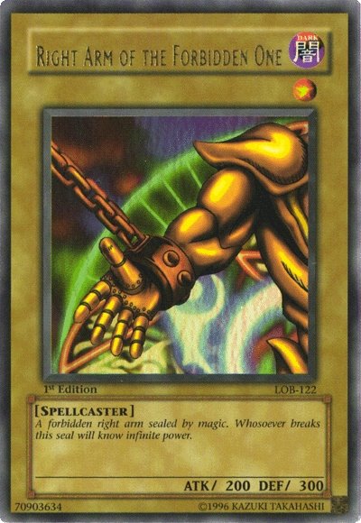 Right Arm of the Forbidden One [LOB-122] Ultra Rare | The Time Vault CA