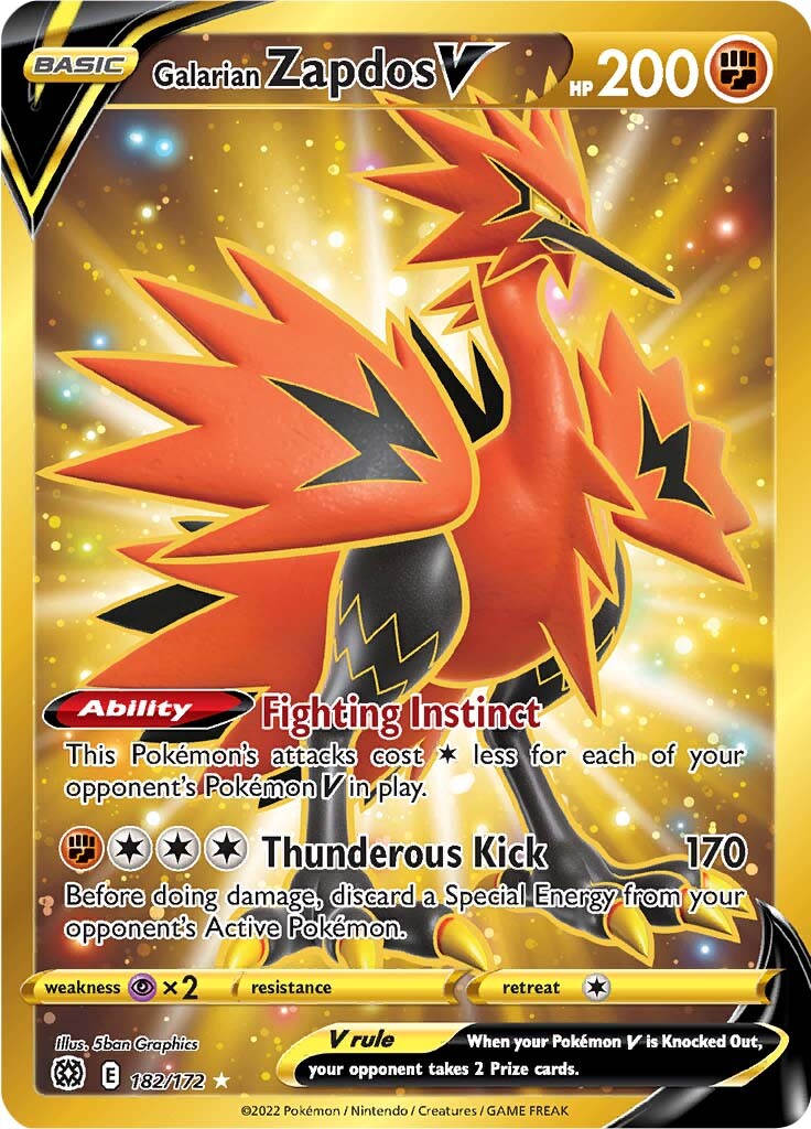 Galarian Zapdos V (182/172) [Sword & Shield: Brilliant Stars] | The Time Vault CA