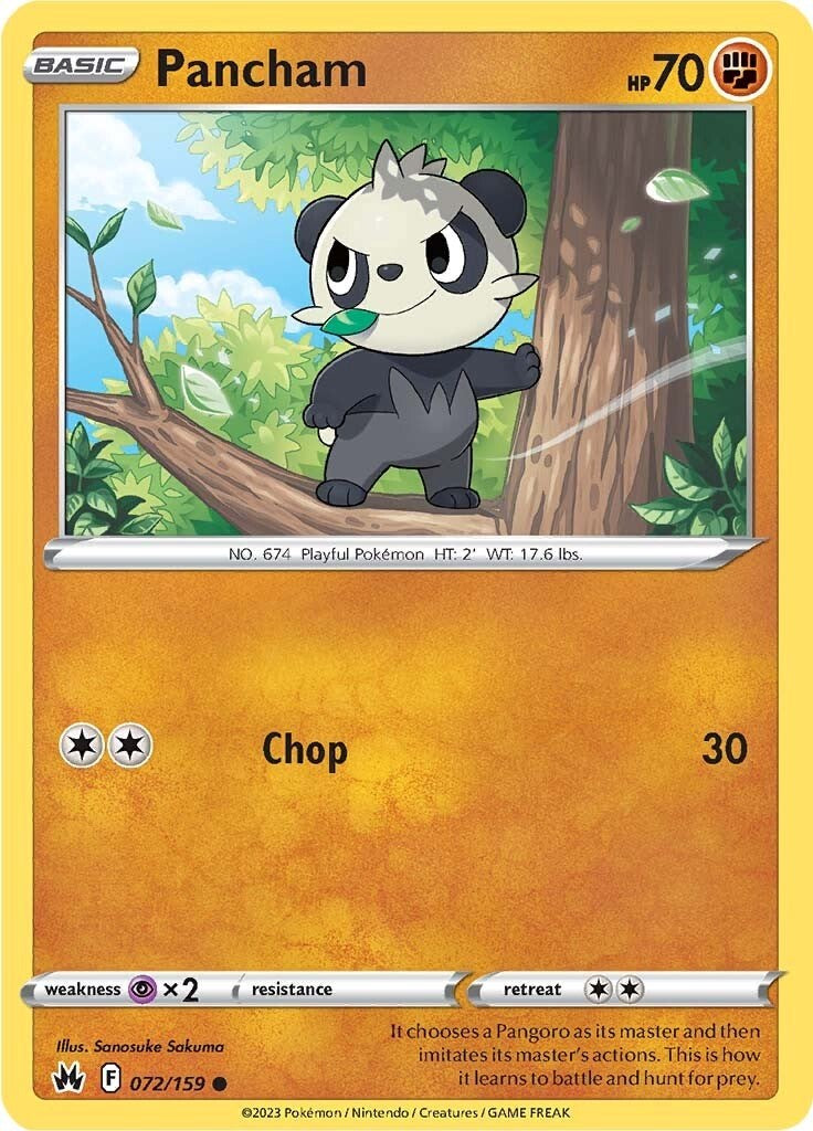 Pancham (072/159) [Sword & Shield: Crown Zenith] | The Time Vault CA