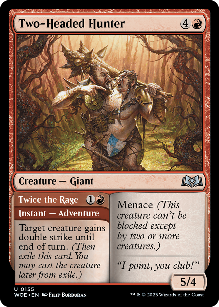 Two-Headed Hunter // Twice the Rage [Wilds of Eldraine] | The Time Vault CA