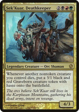Sek'Kuar, Deathkeeper (Commander 2013) [Commander 2013 Oversized] | The Time Vault CA