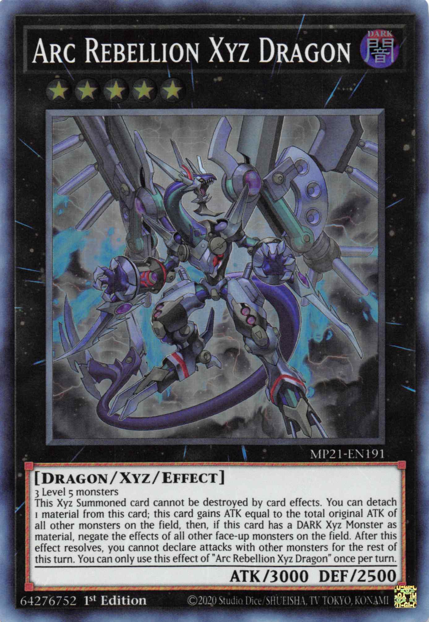 Arc Rebellion Xyz Dragon [MP21-EN191] Super Rare | The Time Vault CA