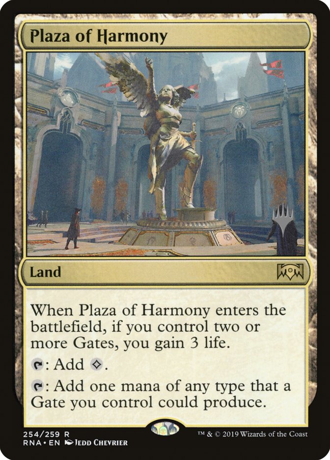 Plaza of Harmony (Promo Pack) [Ravnica Allegiance Promos] | The Time Vault CA