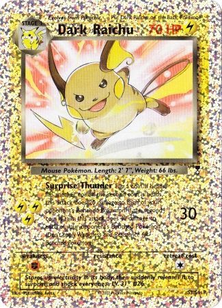 Dark Raichu (S3/S4) [Box Topper] | The Time Vault CA