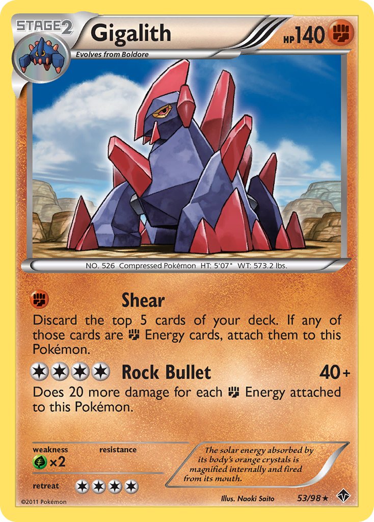 Gigalith (53/98) (Cracked Ice Holo) (Blister Exclusive) [Black & White: Emerging Powers] | The Time Vault CA