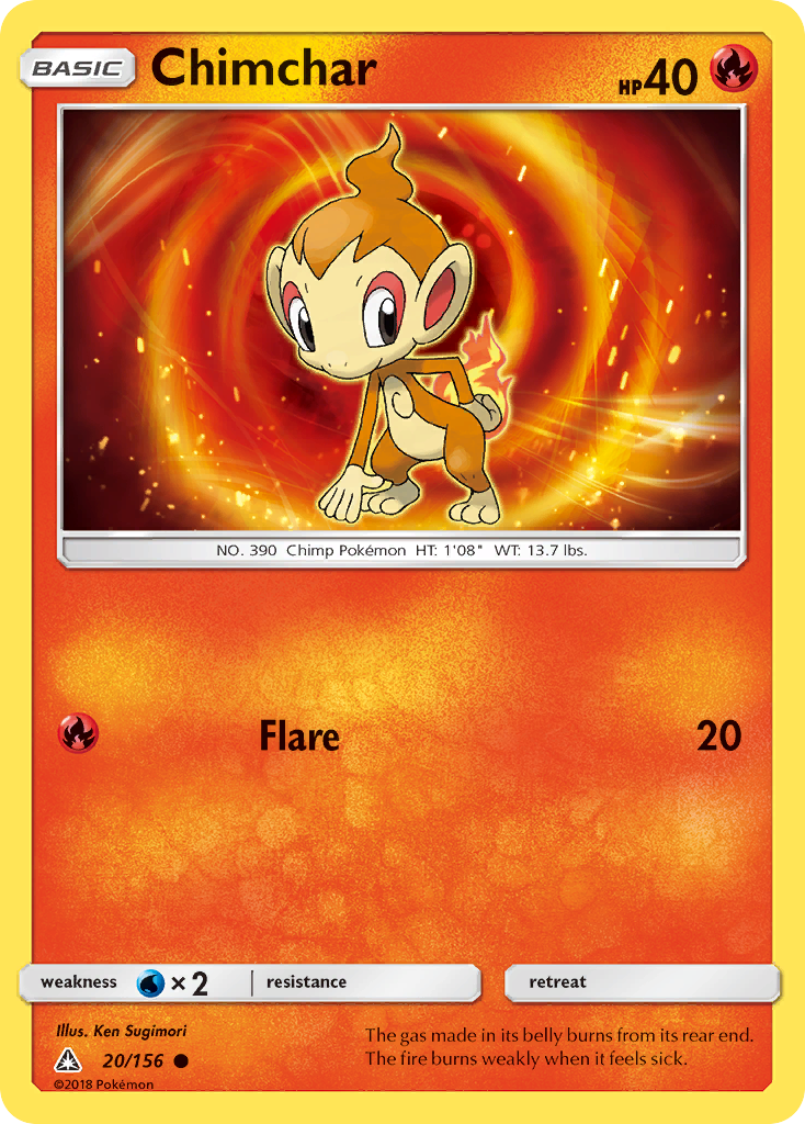 Chimchar (20/156) [Sun & Moon: Ultra Prism] | The Time Vault CA