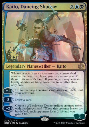 Kaito, Dancing Shadow [Phyrexia: All Will Be One Prerelease Promos] | The Time Vault CA