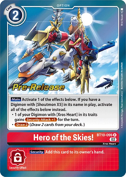 Hero of the Skies! [BT10-095] [Xros Encounter Pre-Release Cards] | The Time Vault CA