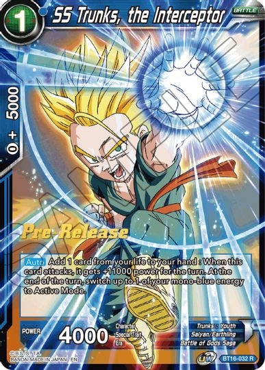 SS Trunks, the Interceptor (BT16-032) [Realm of the Gods Prerelease Promos] | The Time Vault CA