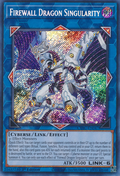 Firewall Dragon Singularity [CYAC-EN047] Secret Rare | The Time Vault CA